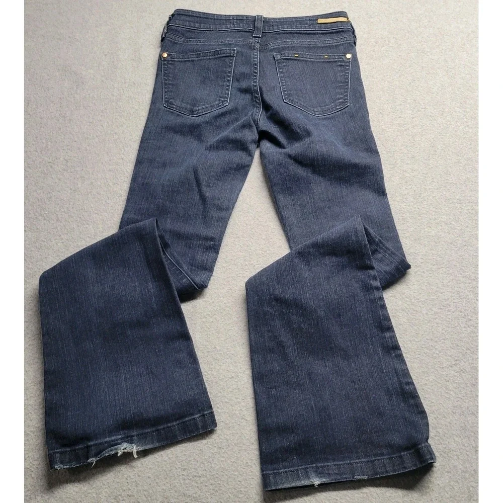 Pilcro and the Letterpress Flare Jeans Dark Wash Mid Rise Denim Size 24